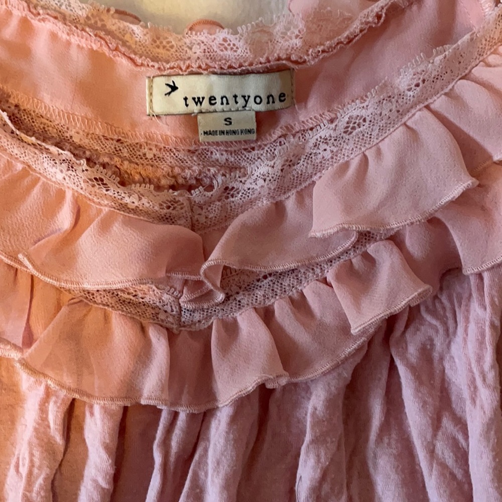 Soft cotton with ruffles and lace tank small